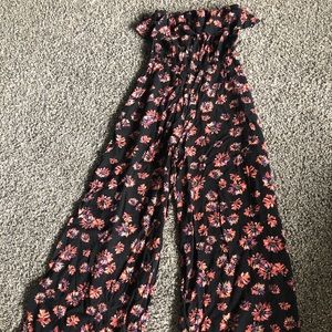 Floral tube top romper